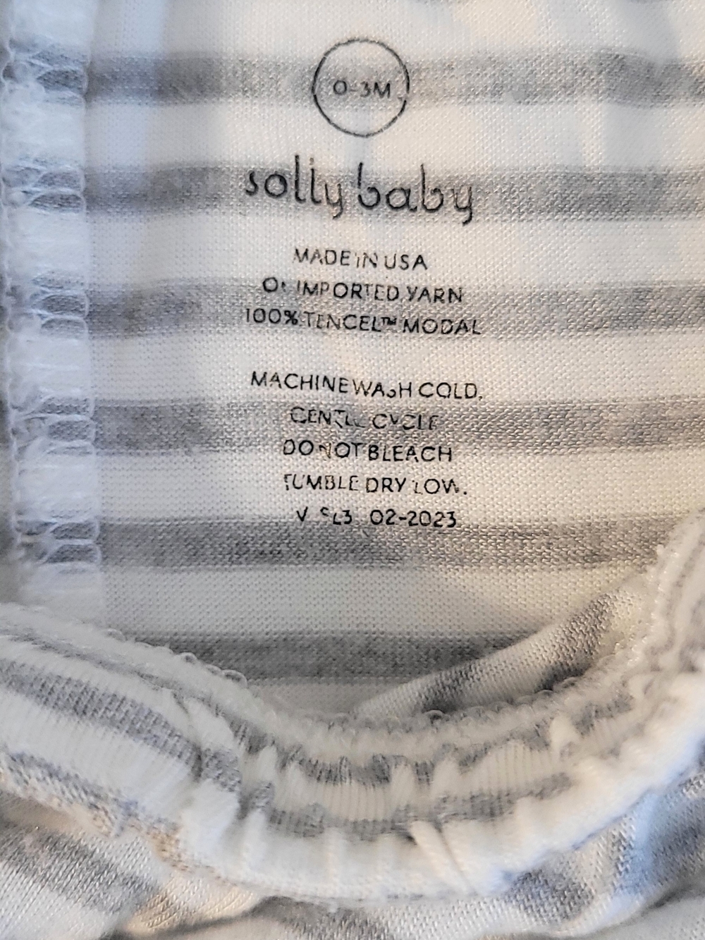 Solly Baby Striped Sleep Set, Size 0-3 - Picture 3 of 4